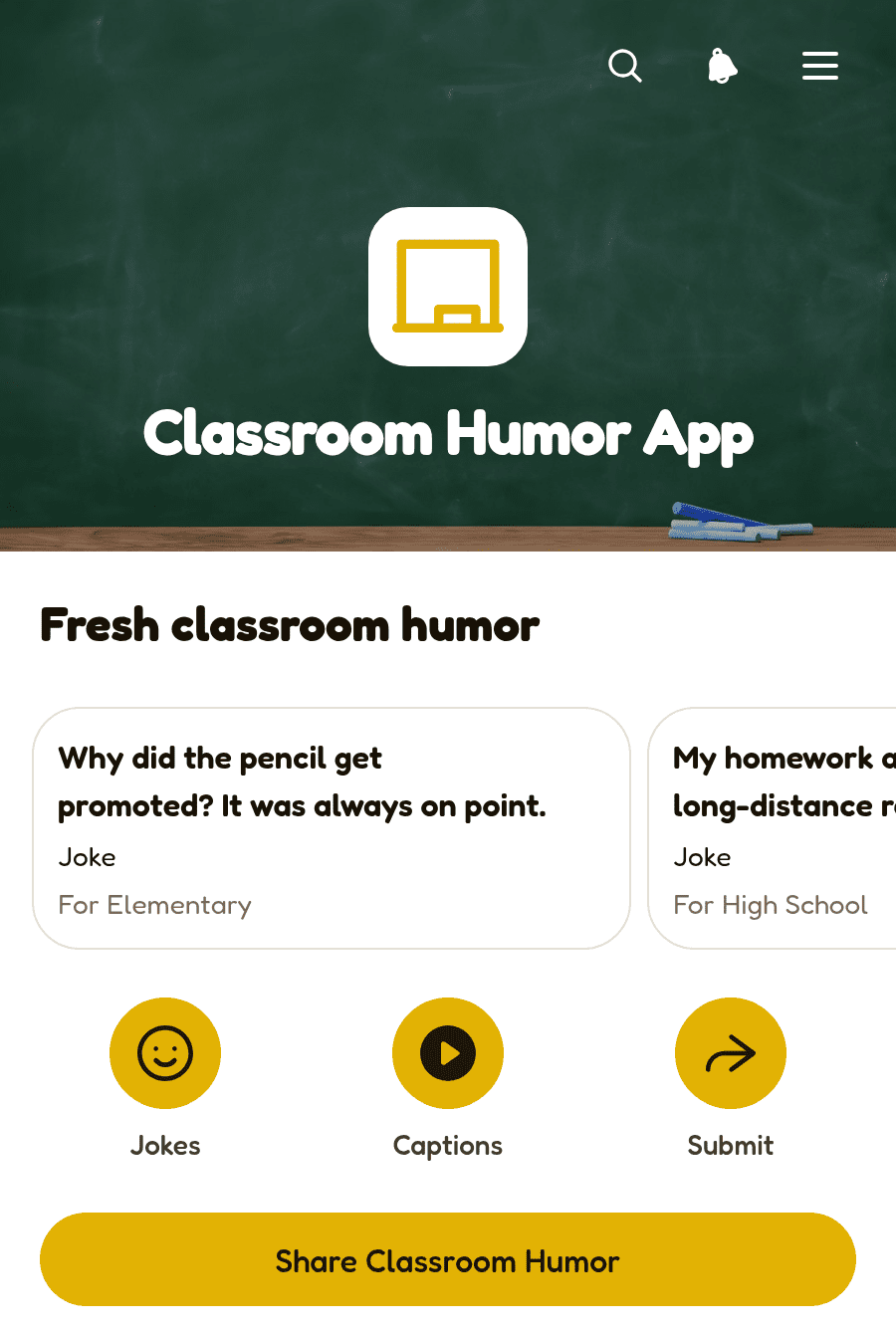 Classroom Humor App Template | Jotform