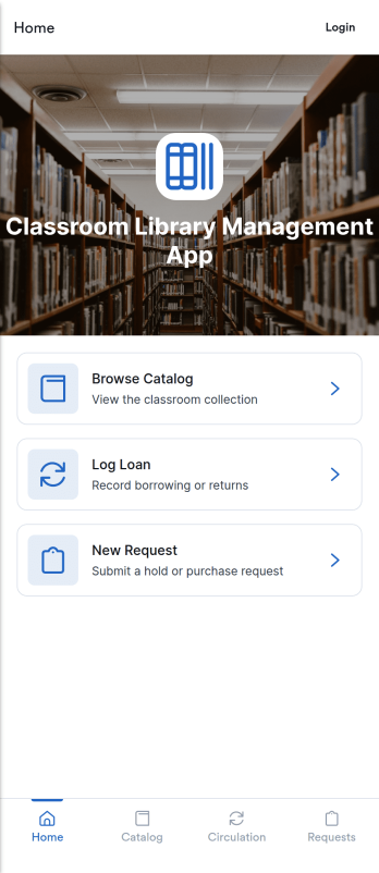 Classroom Library Management App Template
