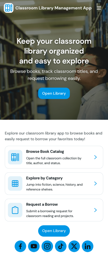 Classroom Library Management App Template