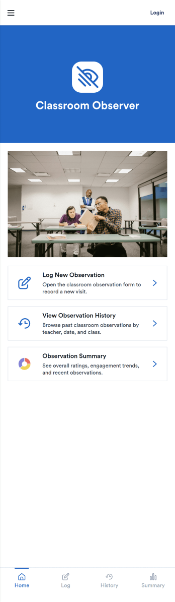 Classroom Observation App Template
