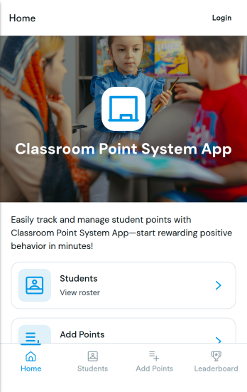 Classroom Point System App Template