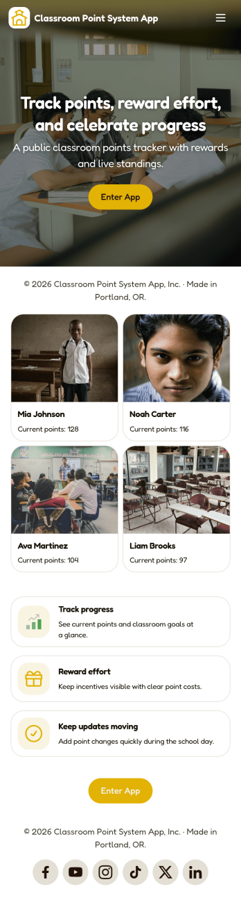 Classroom Point System App Template
