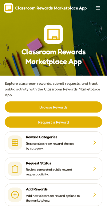 Classroom Rewards Marketplace App Template