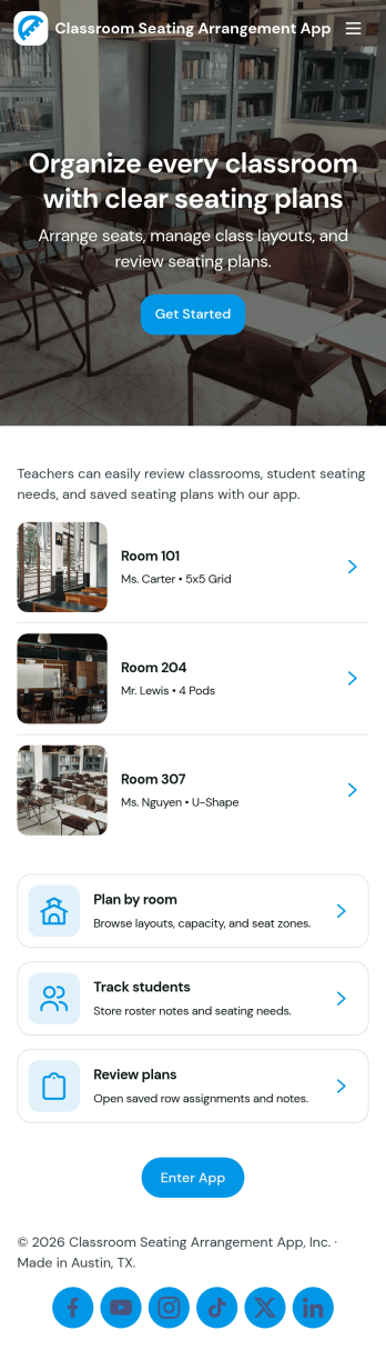 Classroom Seating Arrangement App Template