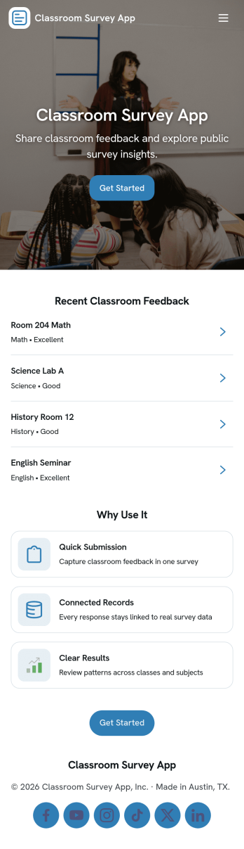 Classroom Survey App Template