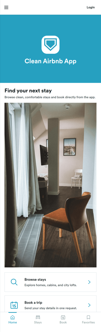 Clean Airbnb App Template