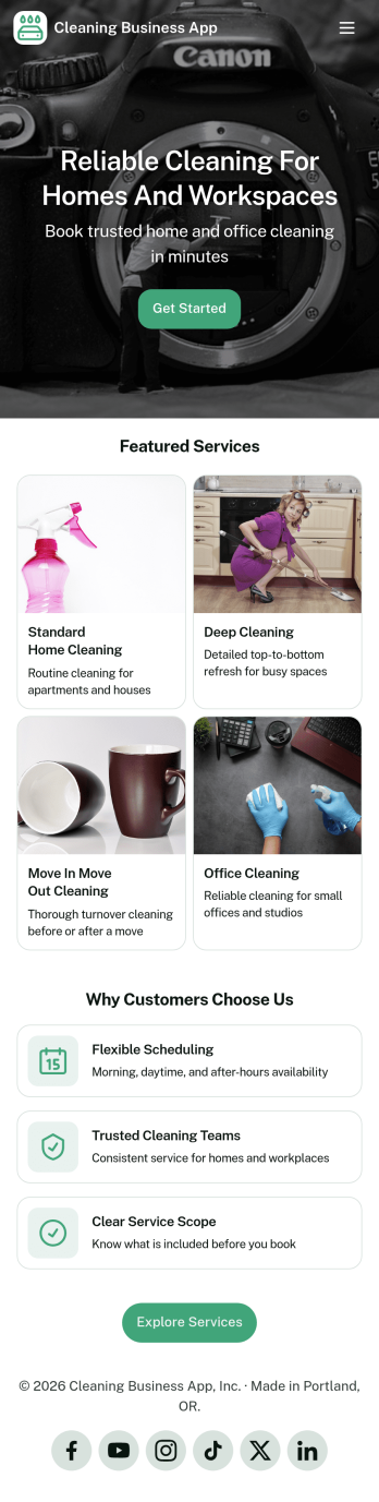 Cleaning Business App Template