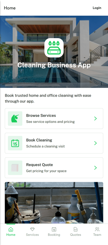 Cleaning Business App Template