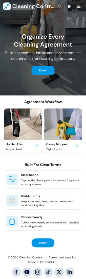 Cleaning Contractor Agreement App Template