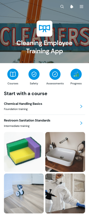 Cleaning Employee Training App Template