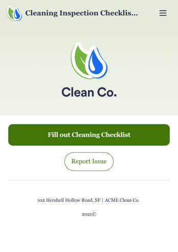 Cleaning Inspection Checklist App Template