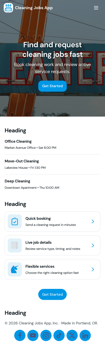 Cleaning Jobs App Template