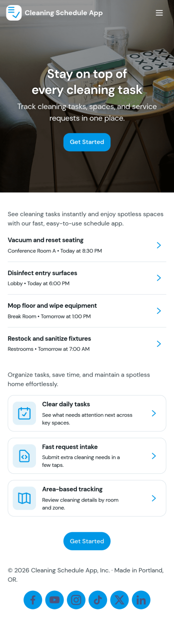 Cleaning Schedule App Template
