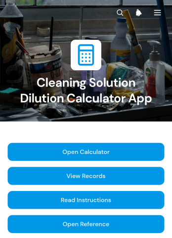 Cleaning Solution Dilution Calculator App Template