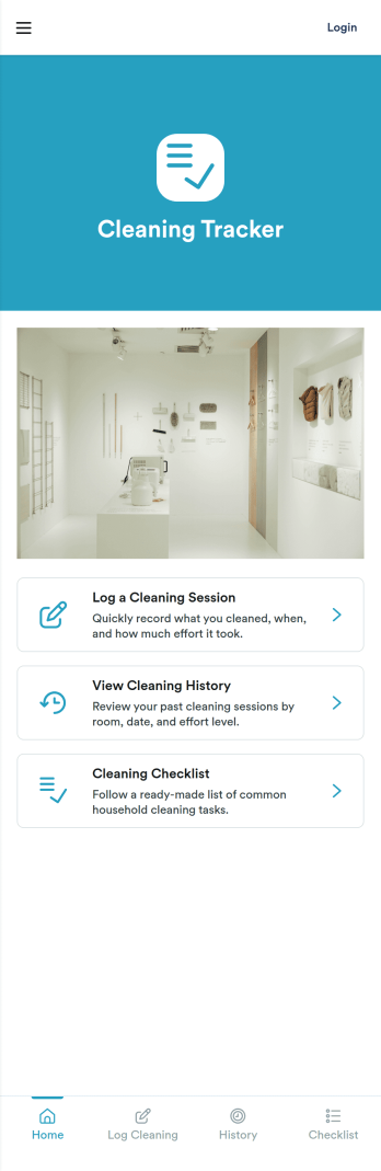 Cleaning Tracker App Template