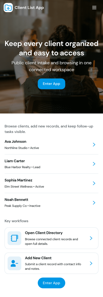 Client List App Template