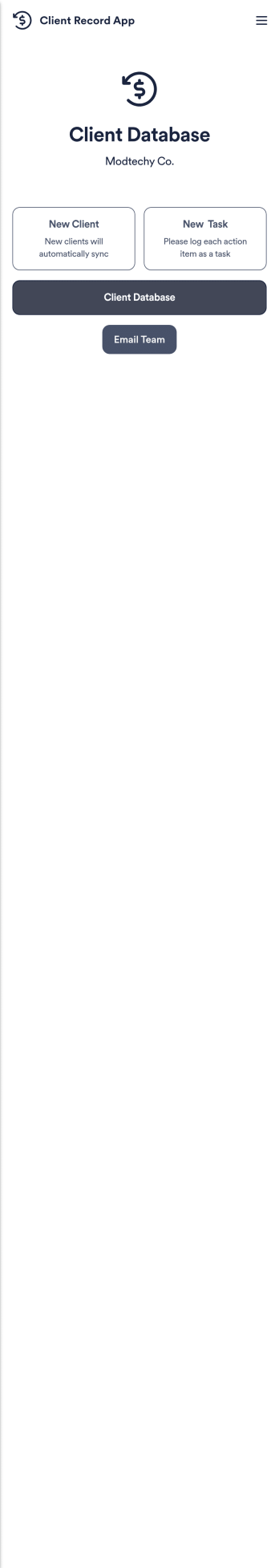 Client Record App Template