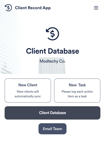 Client Record App Template
