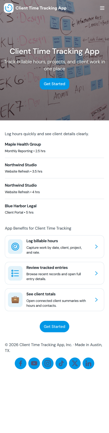 Client Time Tracking App Template