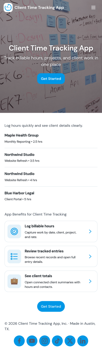 Client Time Tracking App Template