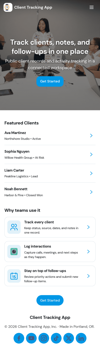 Client Tracking App Template