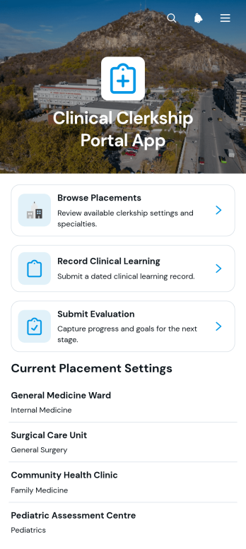 Clinical Clerkship Portal App Template