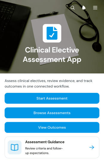 Clinical Elective Assessment App Template
