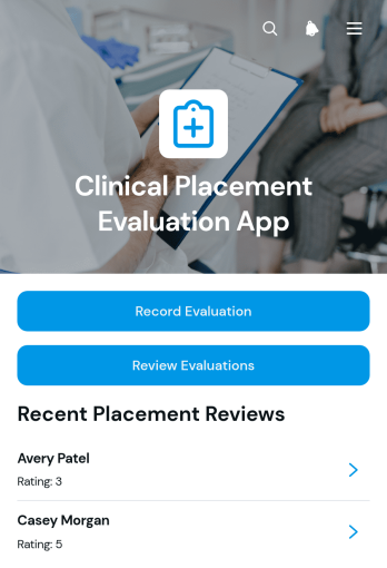 Clinical Placement Evaluation App Template
