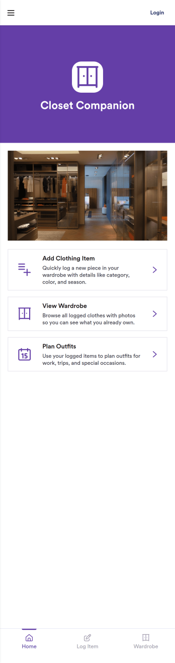 Closet Companion App Template
