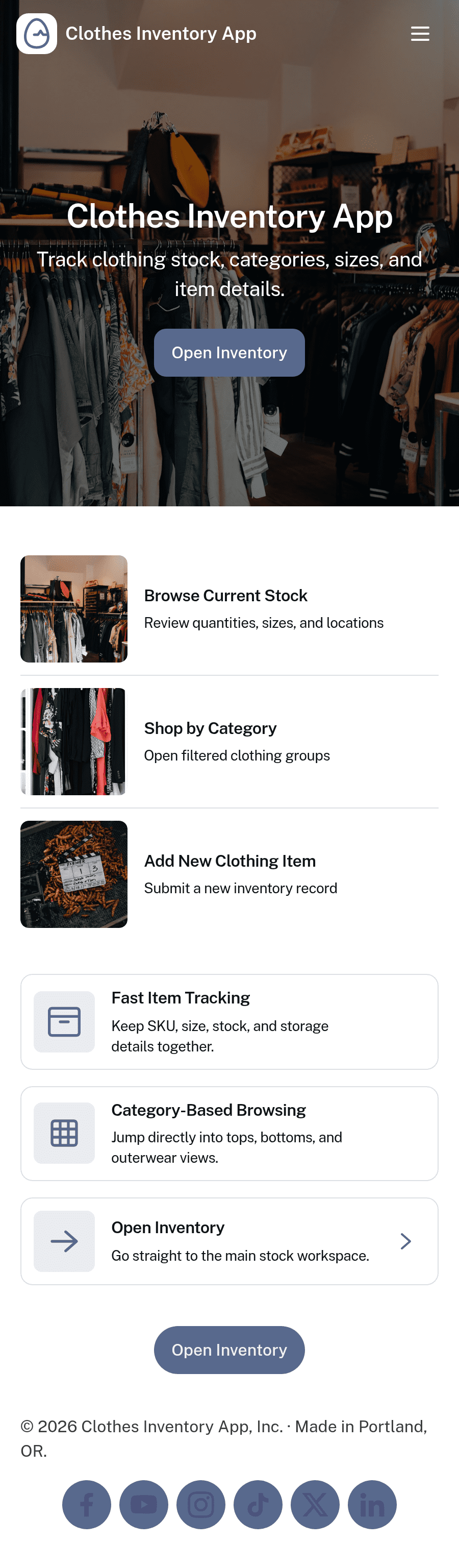 Store Clothes Inventory Clothes Inventory App Template | Jotform