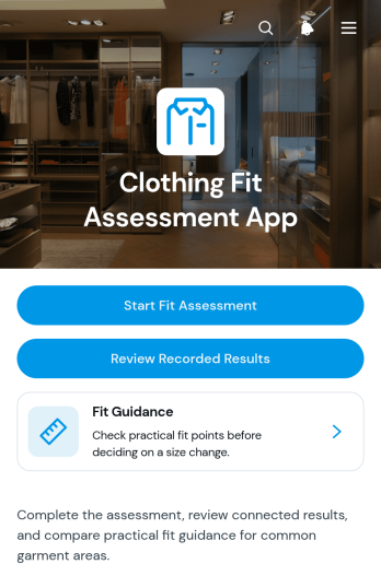 Clothing Fit Assessment App Template
