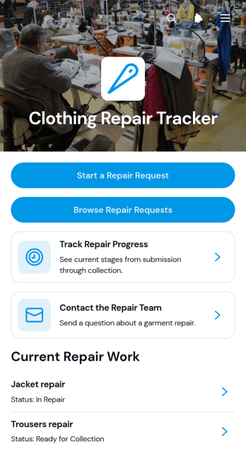 Clothing Repair Tracker App Template
