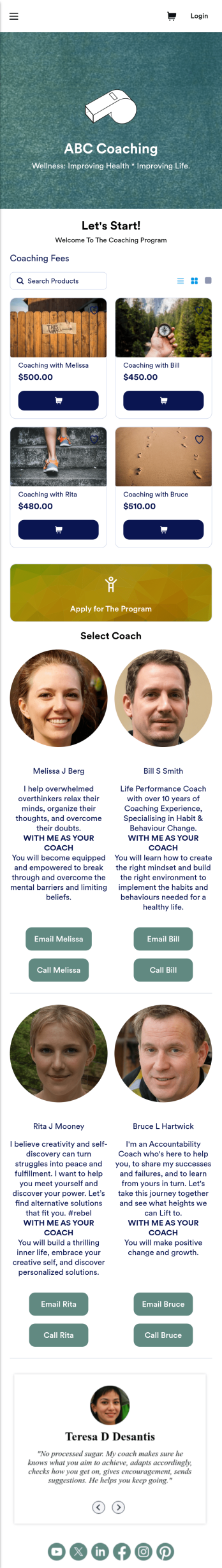 Coaching App Template