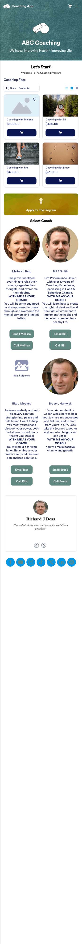 Coaching App Template