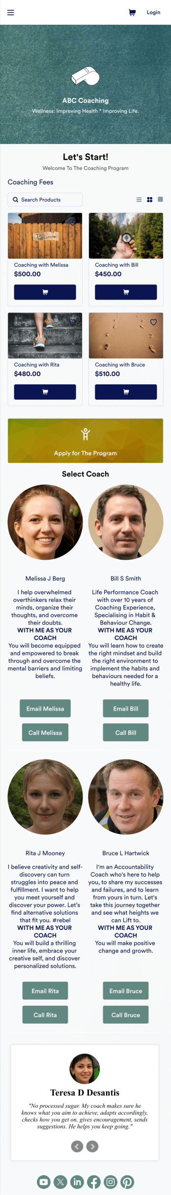 Coaching App Template