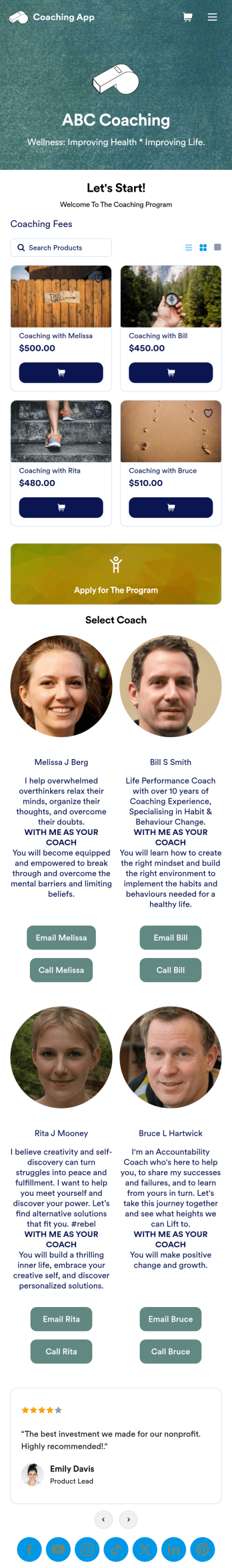 Coaching App Template