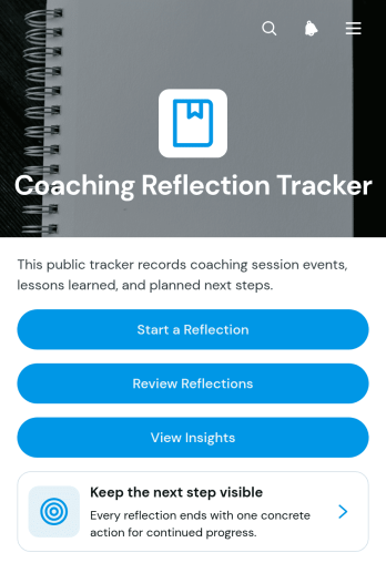 Coaching Reflection Tracker App Template