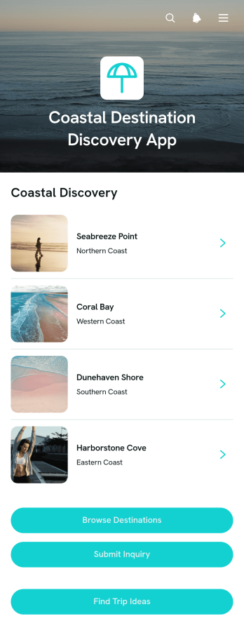 Coastal Destination Discovery App Template