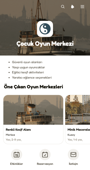 Çocuk Oyun Merkezi Uygulama Șablonu