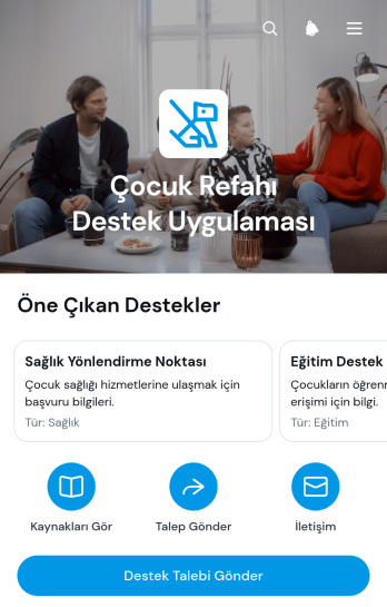 Çocuk Refahı Destek Uygulama Șablonu