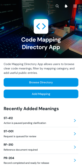 Code Mapping Directory App Template