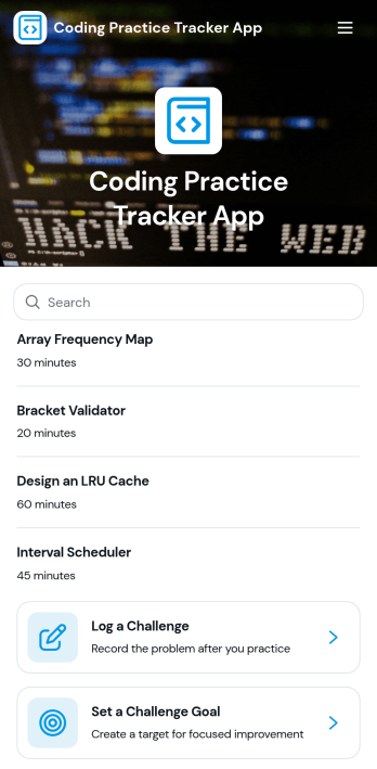 Coding Practice Tracker App Template