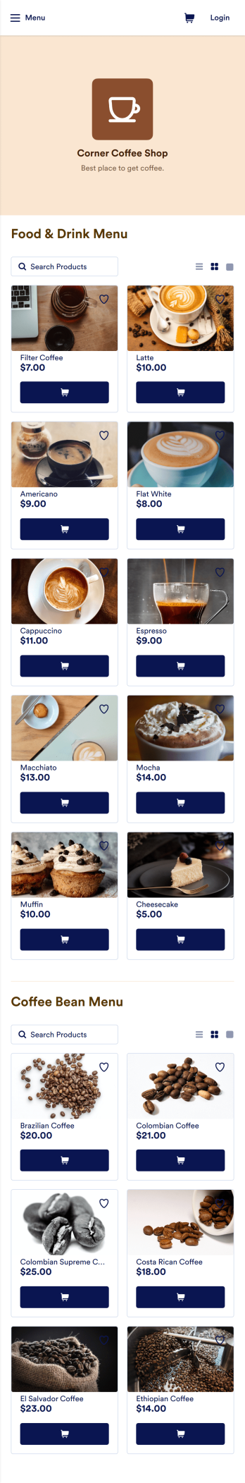 Coffee Shop App Template
