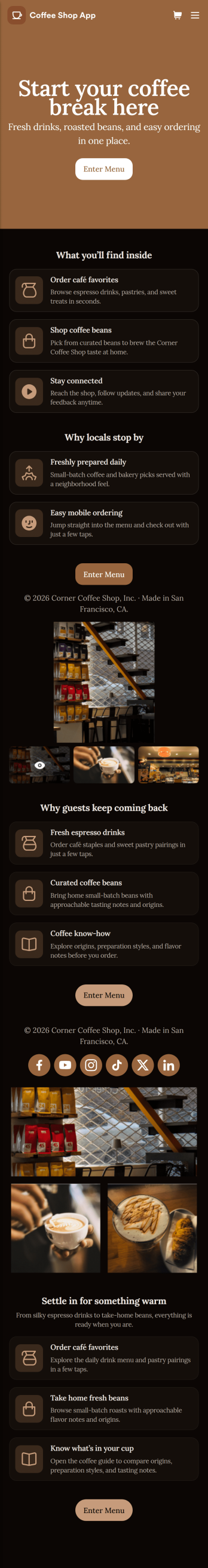 Customizable Coffee Shop App