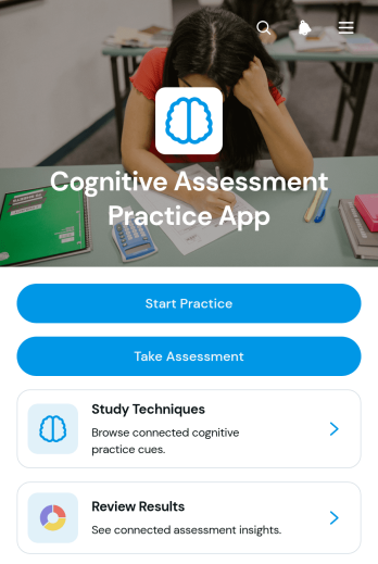 Cognitive Assessment Practice App Template