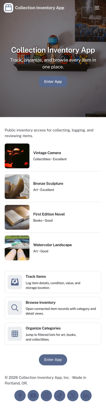 Collection Inventory App Template