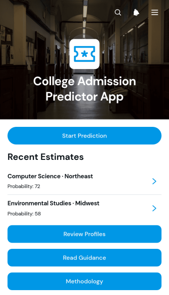 College Admission Predictor App Template