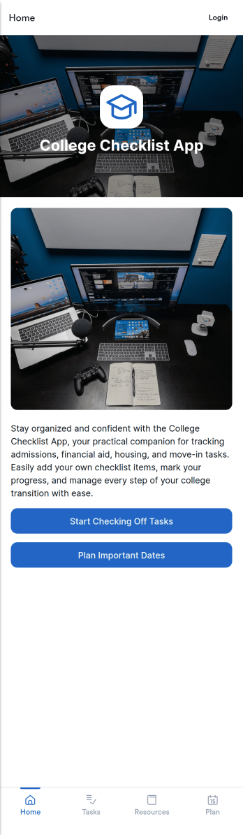 College Checklist App Template