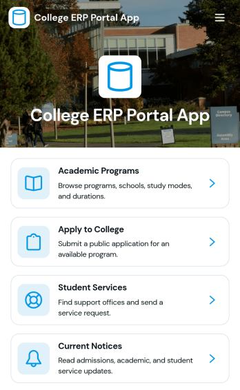 College ERP Portal App Template