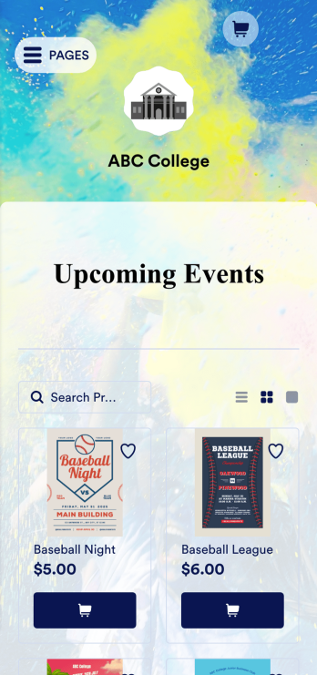 College Events App Template